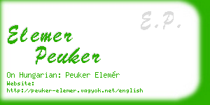 elemer peuker business card